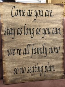 COME AS YOU ARE WOOD SIGN-image