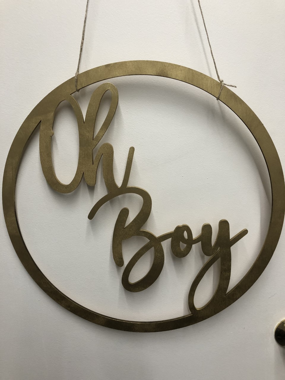 OH BOY 20"-GOLD WOOD SIGN-image