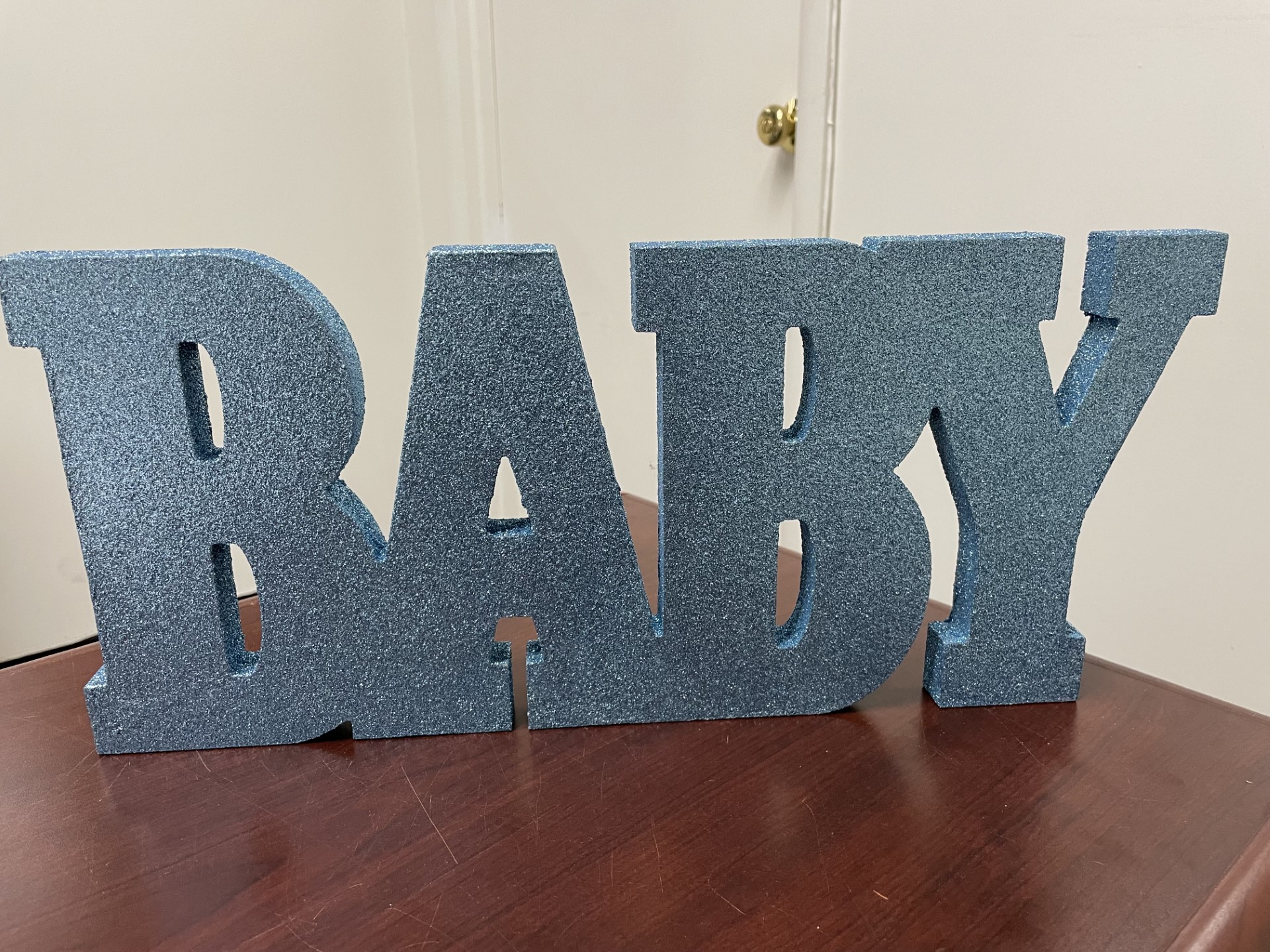 BLUE GLITTER BABY LETTERS SIGN main image