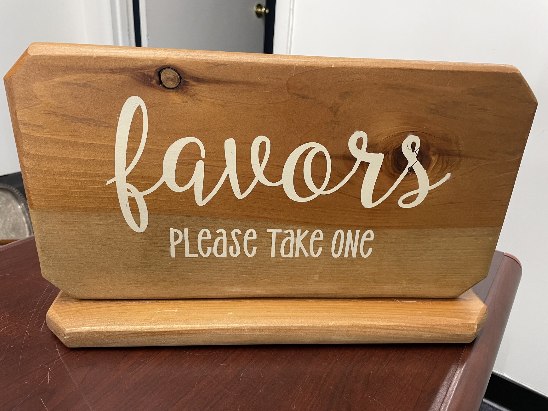 FAVORS WOOD STANDING SIGN main image