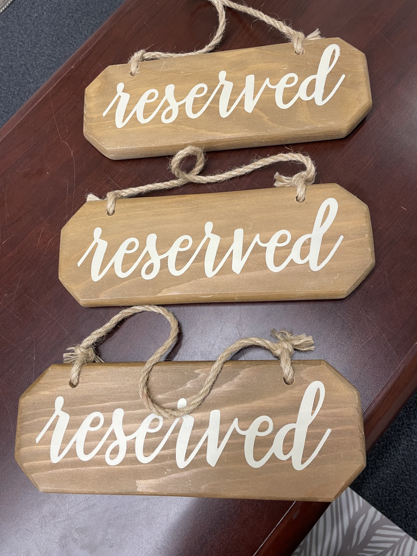RESERVED WOOD HANGING SIGN-image